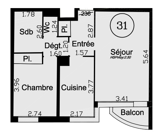 Vente Appartement 50m² 2 Pièces à Saint-Cyr-l'École (78210) - Quadral